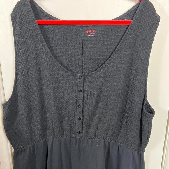 Three Dots black sleeveless a-line knee length dress. Size L - Picture 2 of 8